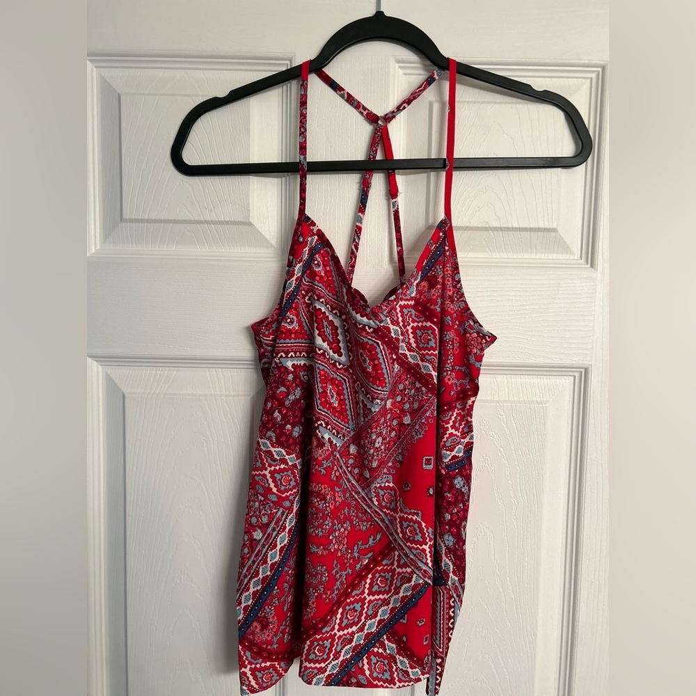 Hollister Red Paisley Top
